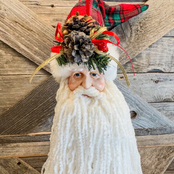 Vintage Santa Claus, Father Christmas Large Ornament w/ Long Beard, 23” Long - Picture 1 of 8